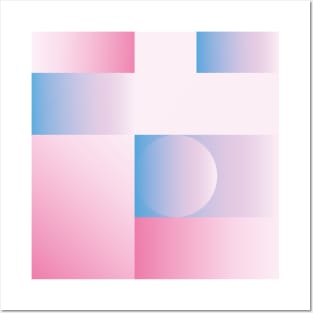 Geometric design in Blush Pink and Blue Posters and Art